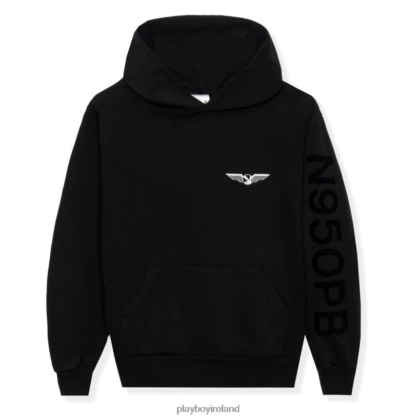 Playboy Men Aviation Wings N950PB Hoodie HBFB451 Clothing Black