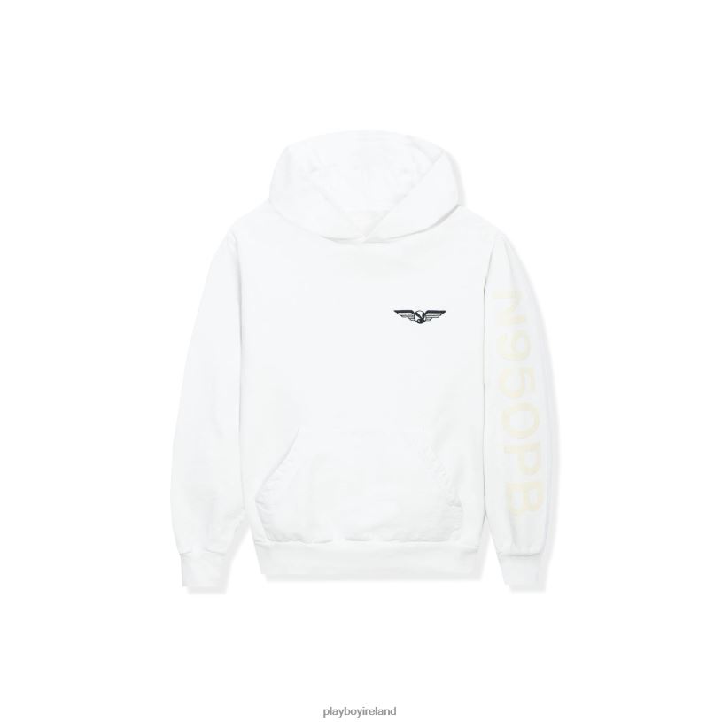 Playboy Men Aviation Wings N950PB Hoodie HBFB453 Clothing Bone