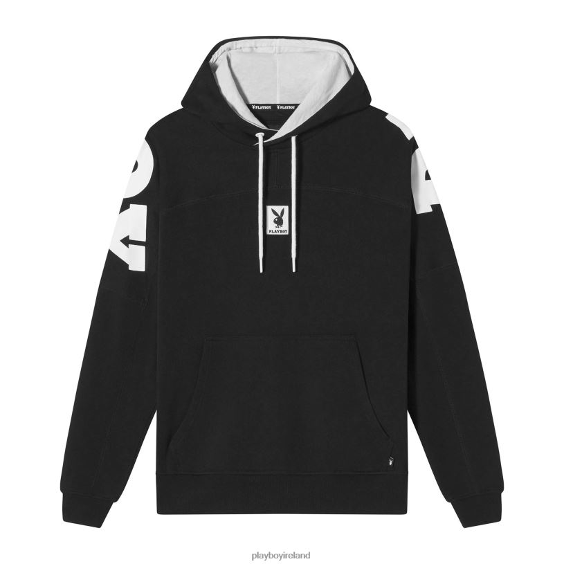 Playboy Men Bunny Back Hoodie HBFB473 Clothing Black