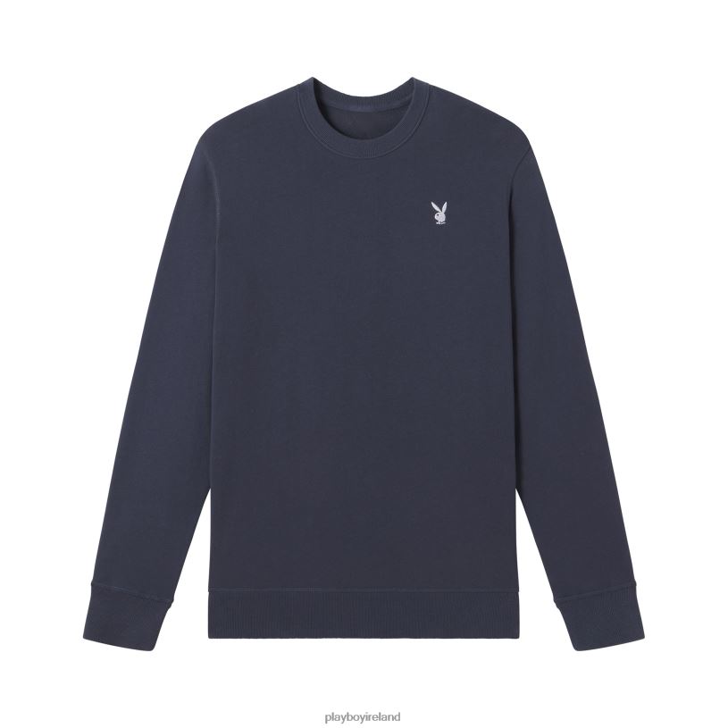 Playboy Men Bunny Basics Crewneck HBFB515 Clothing Navy Blue