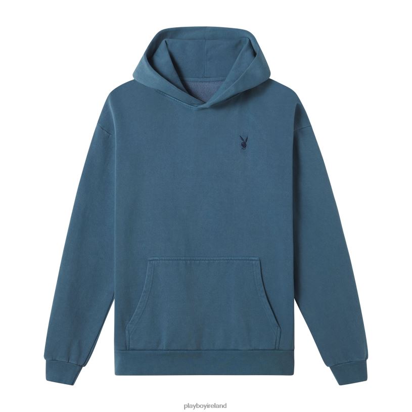 Playboy Men Bunny Basics Hoodie HBFB518 Clothing Blue