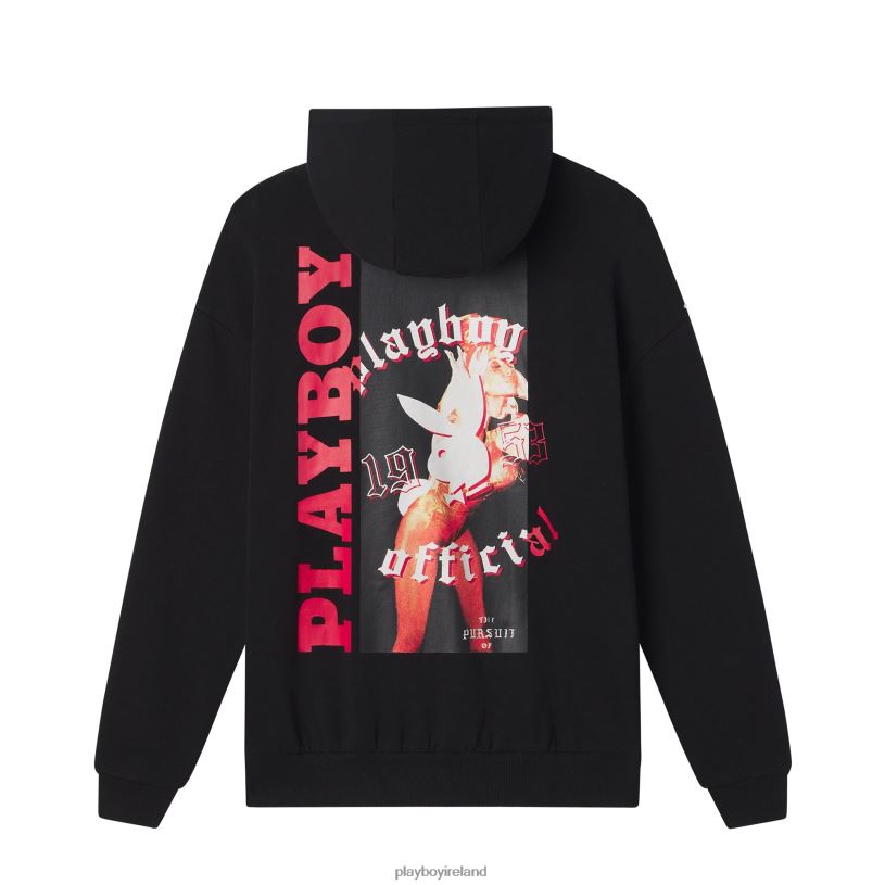 Playboy Men Bunny Hoodie HBFB468 Clothing Black