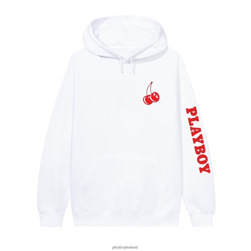 Playboy Men Cherry Bomb Hoodie HBFB375 Clothing White
