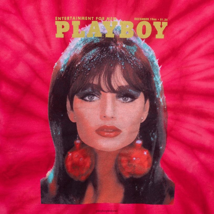 Playboy Men December 1966 Tie Dye Cover Hoodie HBFB464 Clothing Red