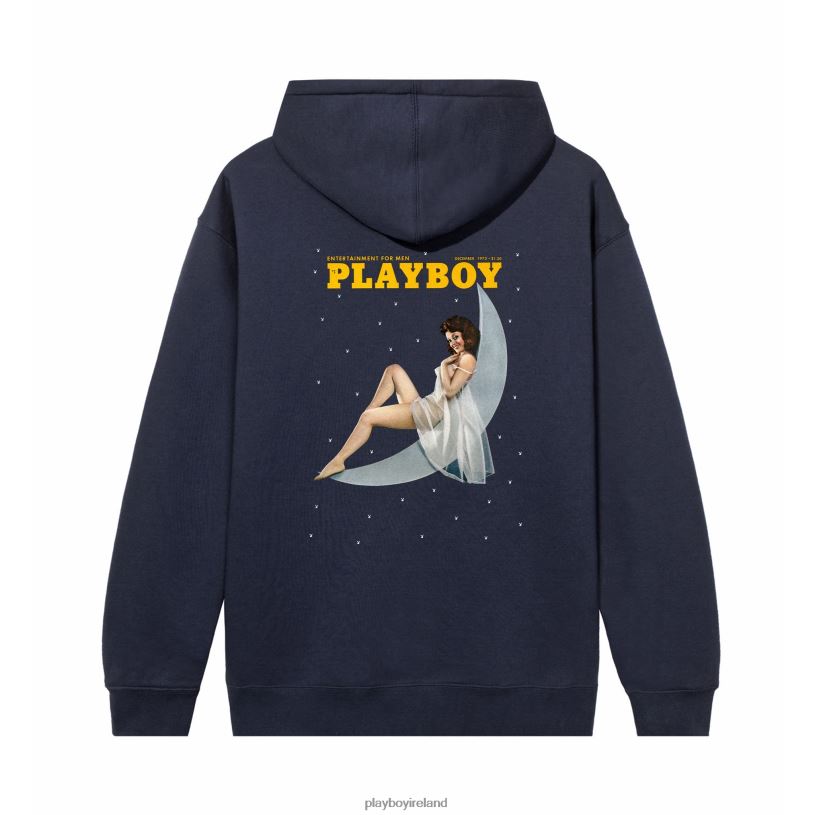 Playboy Men December 1973 Cover Hoodie HBFB378 Clothing Navy