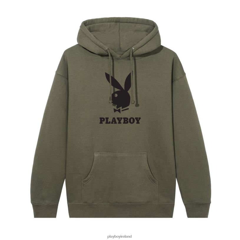 Playboy Men Logo Hoodie HBFB398 Clothing Olive