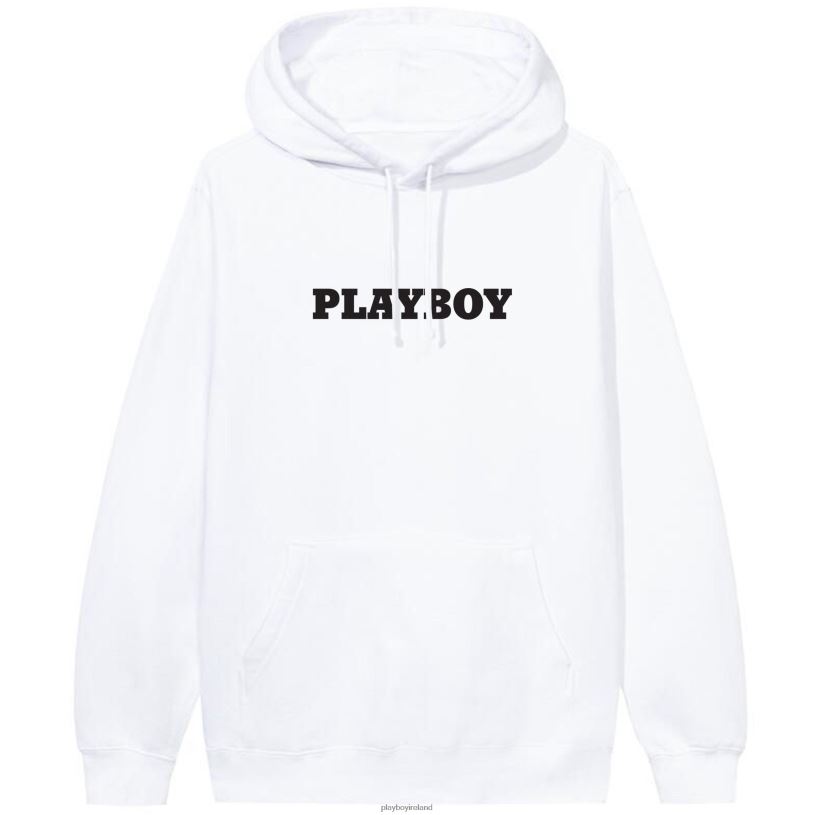 Playboy Men Masthead Hoodie HBFB402 Clothing White