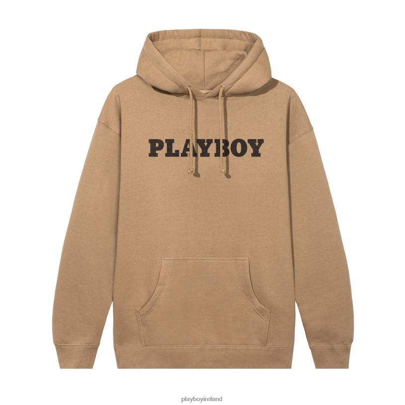 Playboy Men Masthead Hoodie HBFB403 Clothing Tan