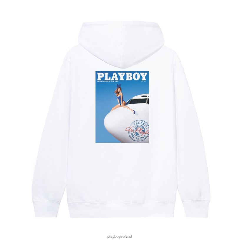 Playboy Men May 2014 Cover Hoodie HBFB404 Clothing White
