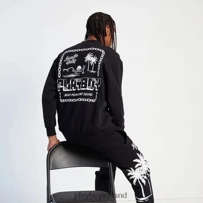 Playboy Men PB Rocky Point Crewneck HBFB367 Clothing Black