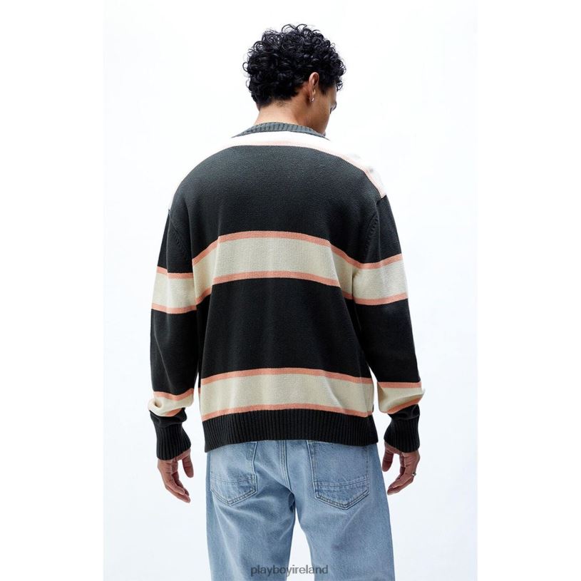 Playboy Men Peek-A-Boo Cardigan HBFB493 Clothing Black
