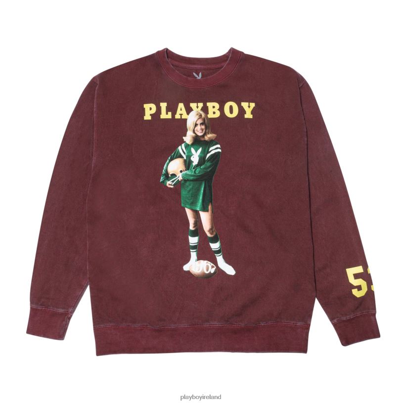 Playboy Men September 1967 Cover Crewneck HBFB495 Clothing Maroon