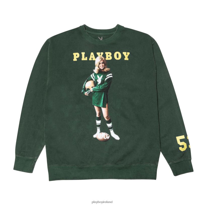 Playboy Men September 1967 Cover Crewneck HBFB497 Clothing Green
