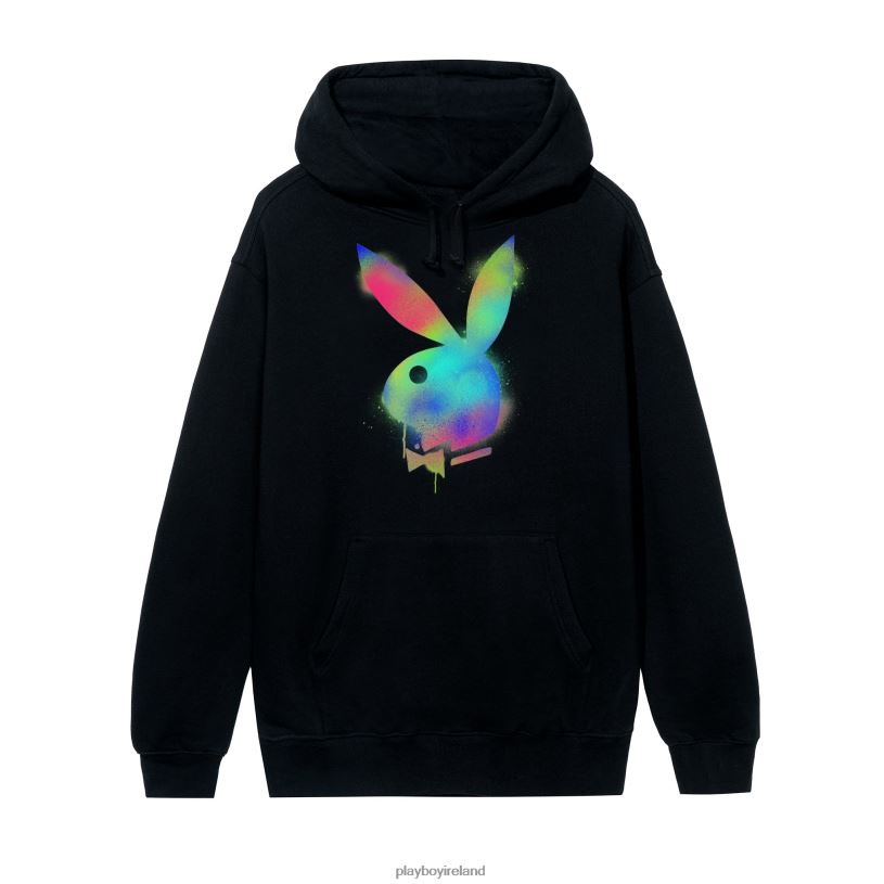 Playboy Men Spray Paint Logo Hoodie HBFB422 Clothing Rainbow
