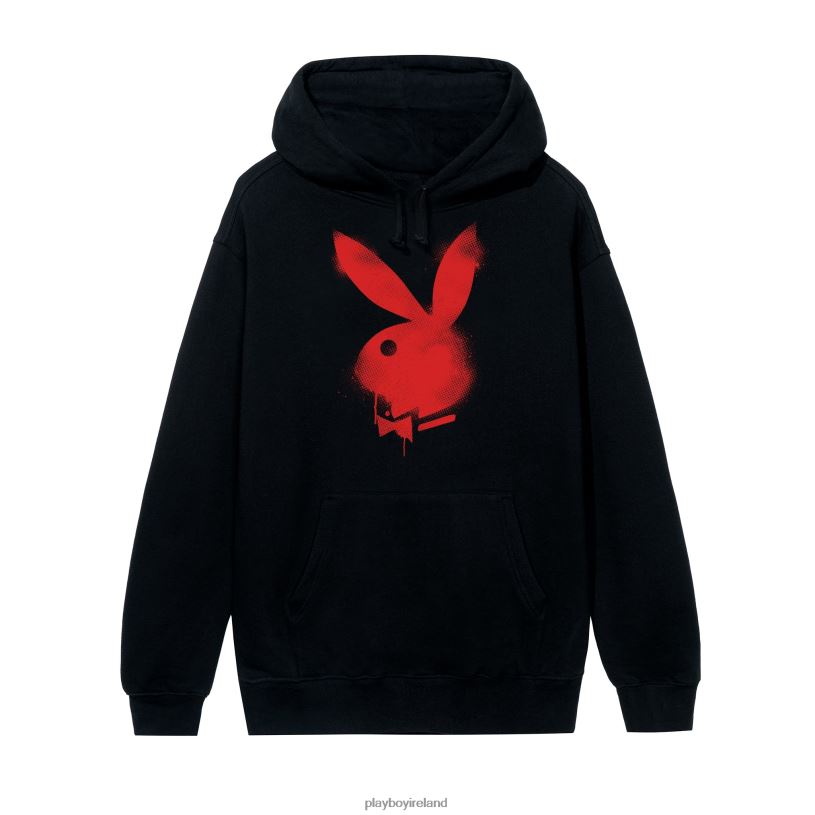 Playboy Men Spray Paint Logo Hoodie HBFB423 Clothing Red