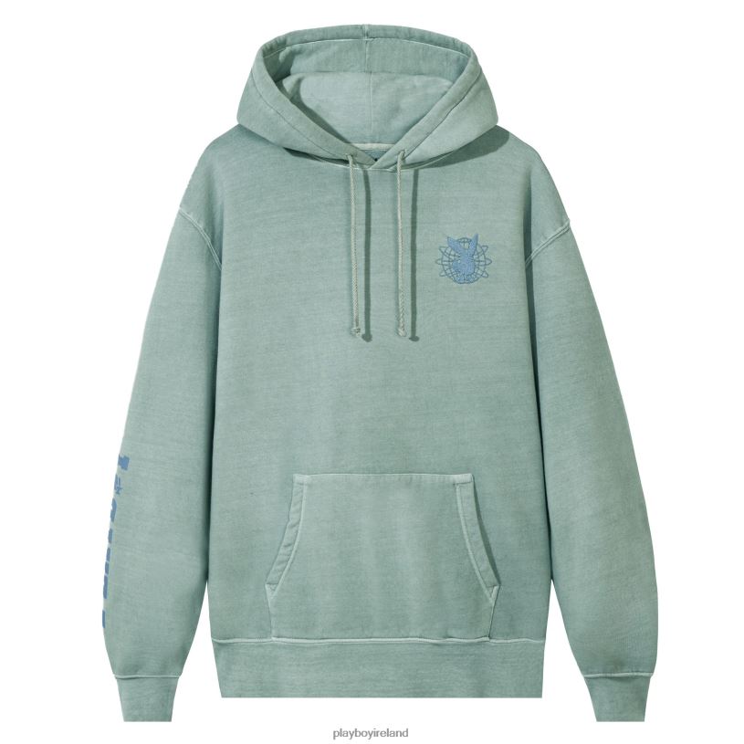 Playboy Men Sun Washed PLBY Hoodie Washed HBFB454 Clothing Blue
