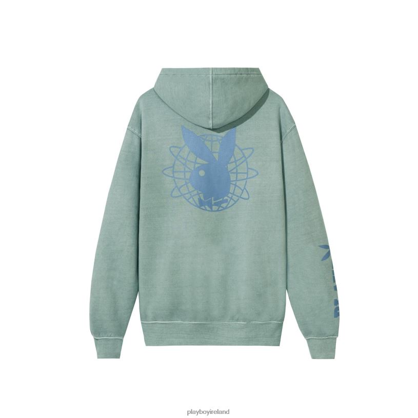 Playboy Men Sun Washed PLBY Hoodie Washed HBFB454 Clothing Blue