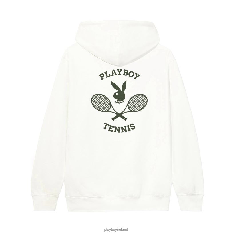 Playboy Men Tennis Club Hoodie HBFB424 Clothing Off White