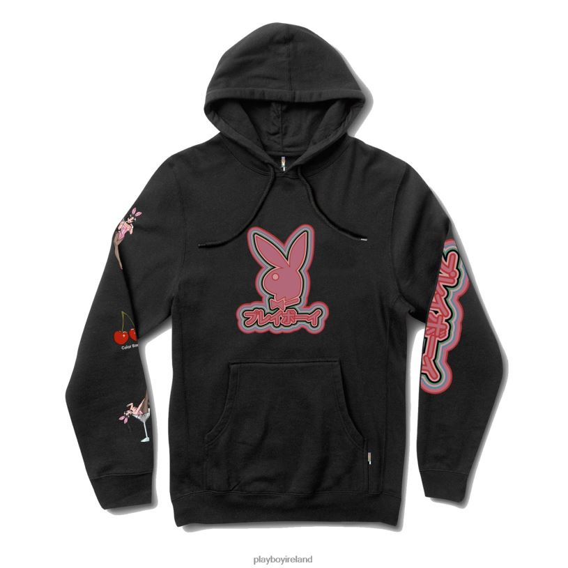 Playboy Men Tokyo Club 3.0 Hoodie HBFB349 Clothing Black