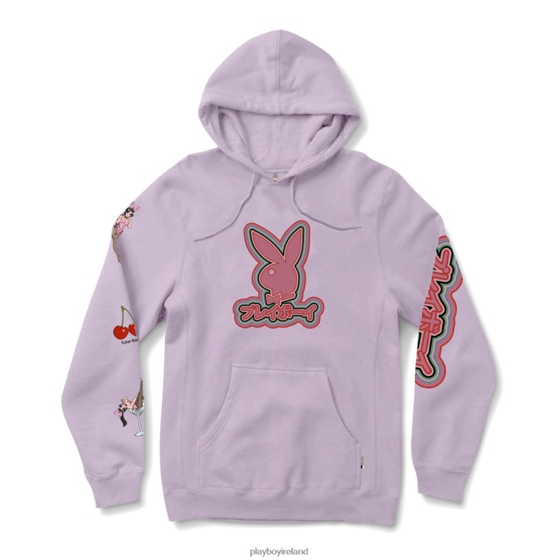 Playboy Men Tokyo Club 3.0 Hoodie HBFB350 Clothing Lavender