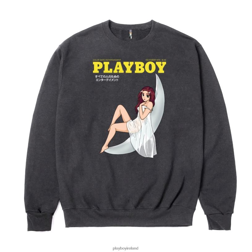 Playboy Men Tokyo Club Moonlit Crewneck HBFB365 Clothing Black