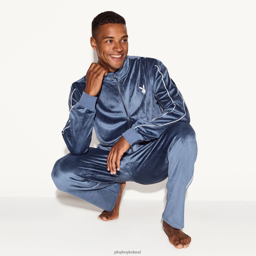 Playboy Men Velour Jacket HBFB520 Clothing Navy