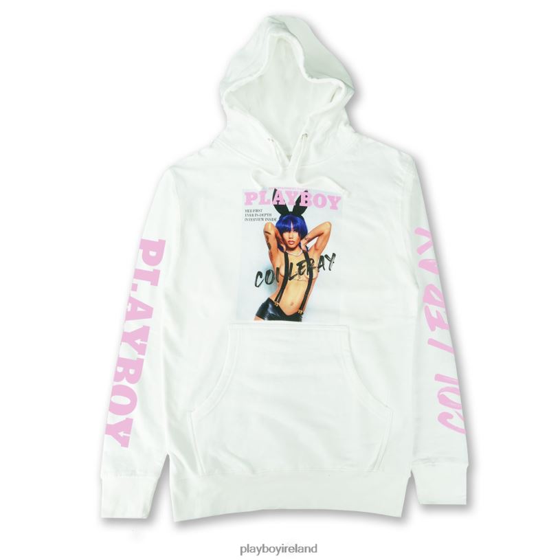 Playboy x Coi Leray Men Cover Hoodie HBFB526 Clothing White