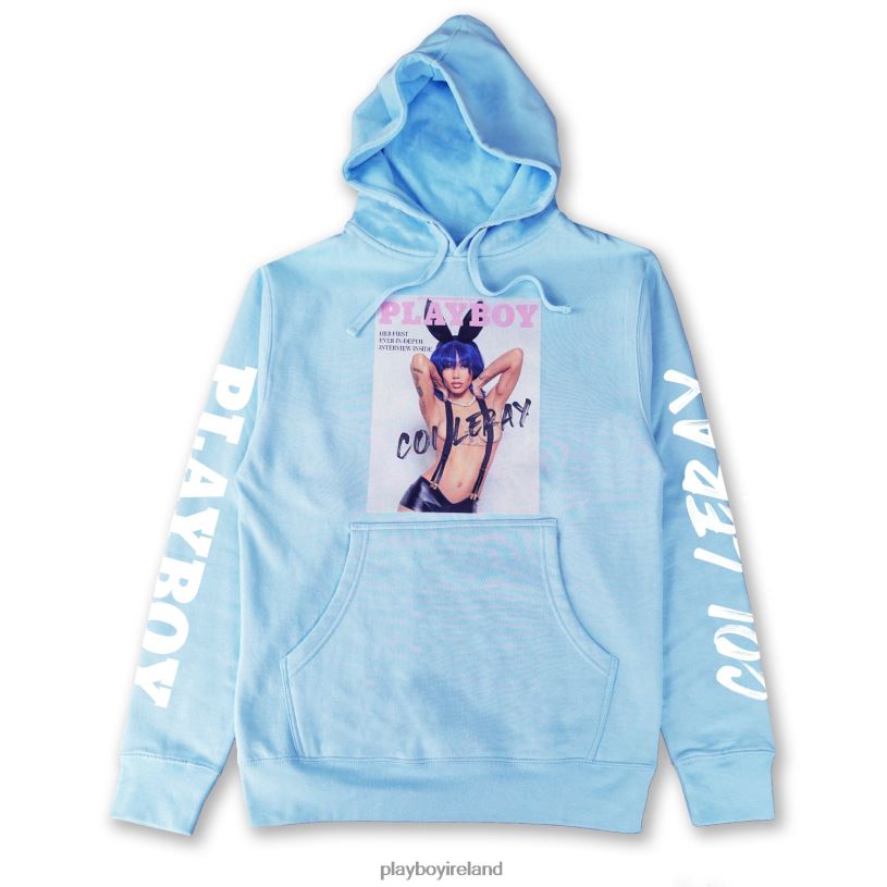 Playboy x Coi Leray Men Cover Hoodie HBFB527 Clothing Baby Blue