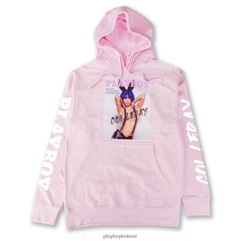 Playboy x Coi Leray Men Cover Hoodie HBFB528 Clothing Pink