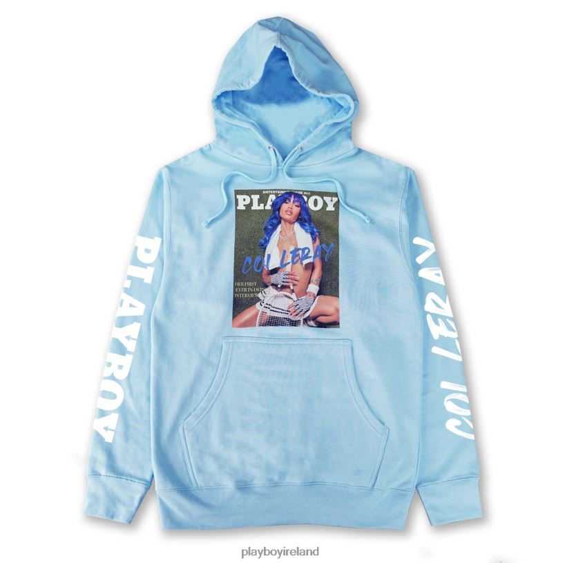Playboy x Coi Leray Men Tennis Cover Hoodie HBFB531 Clothing Baby Blue