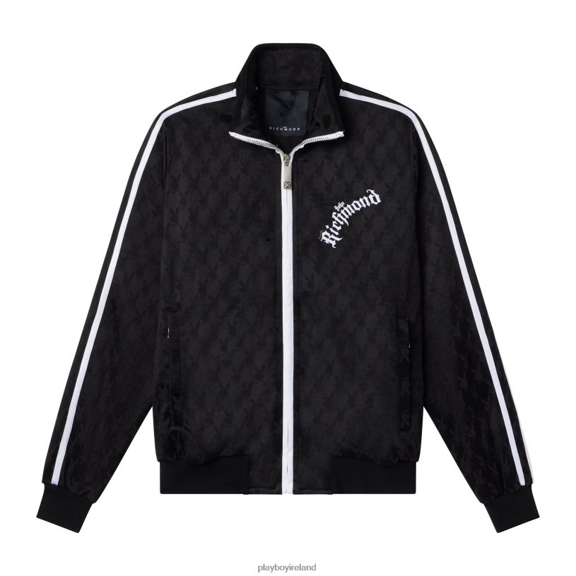 Playboy x John Richmond Men Track Jacket HBFB474 Clothing Black
