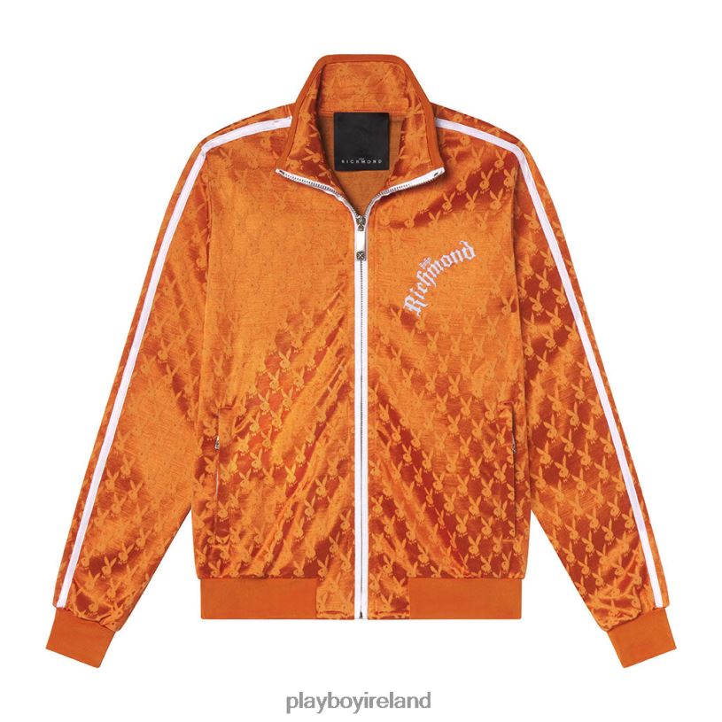 Playboy x John Richmond Men Track Jacket HBFB475 Clothing Orange