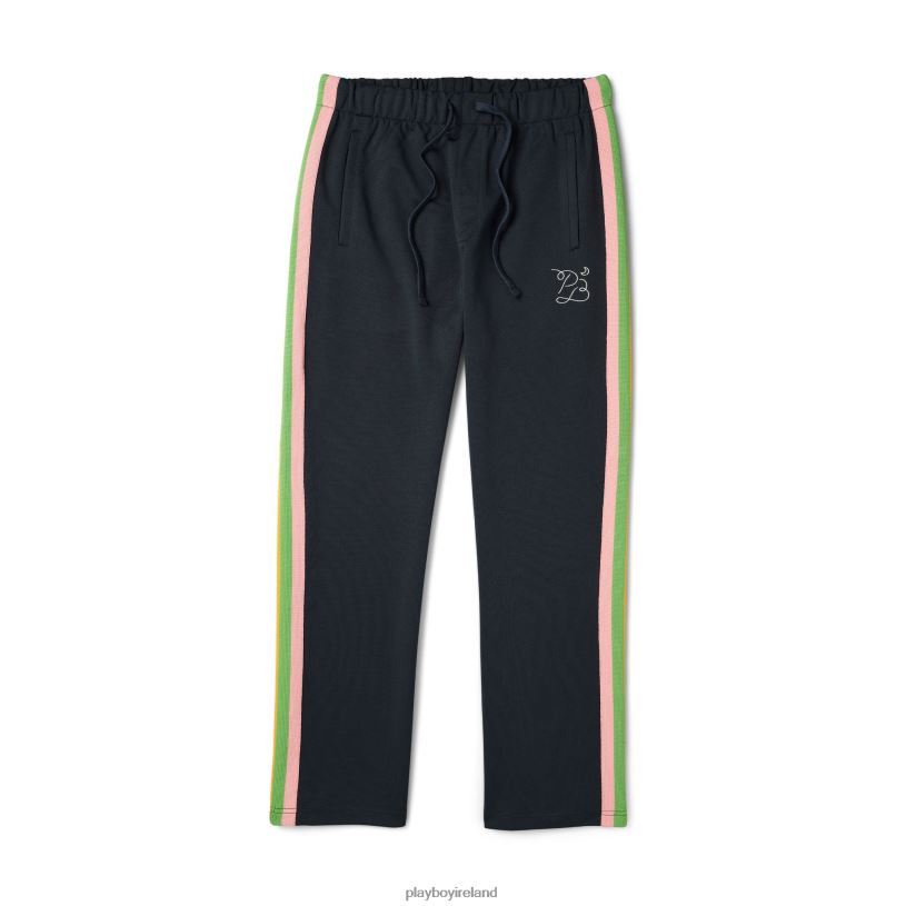 Playboy Men Knit Taping Tricot Pants HBFB555 Clothing Black