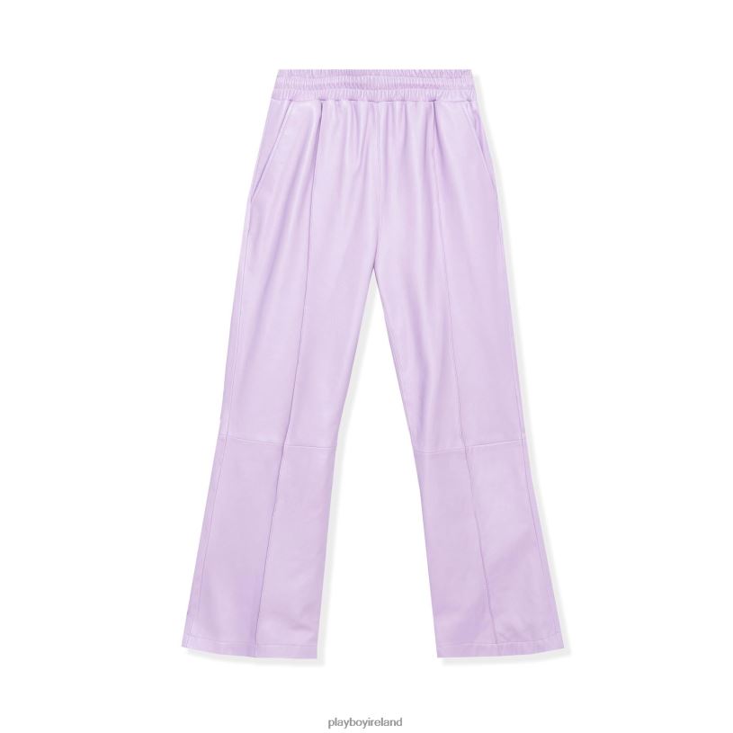 Playboy Men Leather Flare Pants HBFB558 Clothing Mauve
