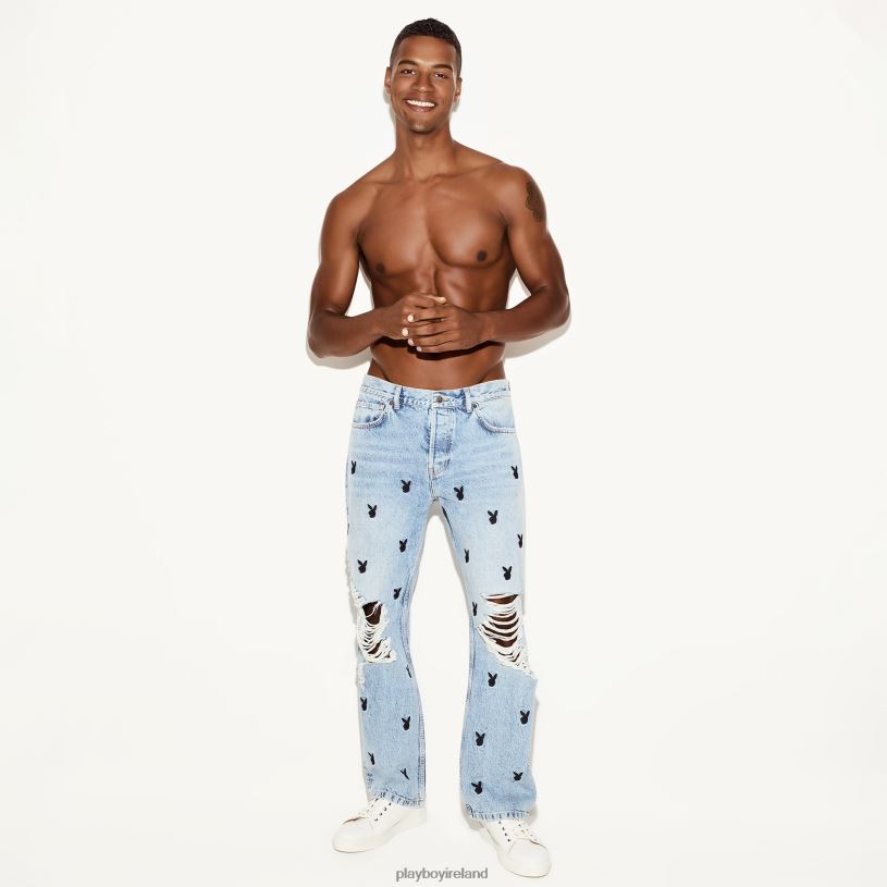 Playboy Men The Straight Leg Jean Light Wash HBFB546 Clothing Original