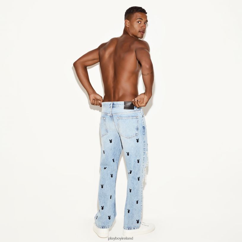 Playboy Men The Straight Leg Jean Light Wash HBFB546 Clothing Original