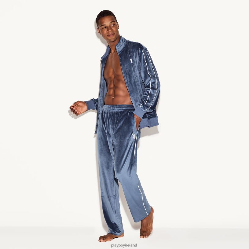 Playboy Men Velour Pant HBFB552 Clothing Navy