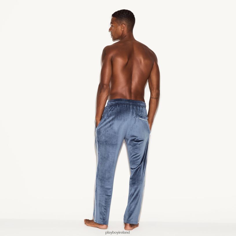 Playboy Men Velour Pant HBFB552 Clothing Navy