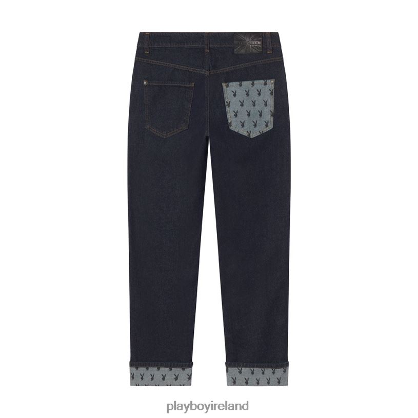 Playboy x John Richmond Men Denim Pants HBFB534 Clothing Dark Blue