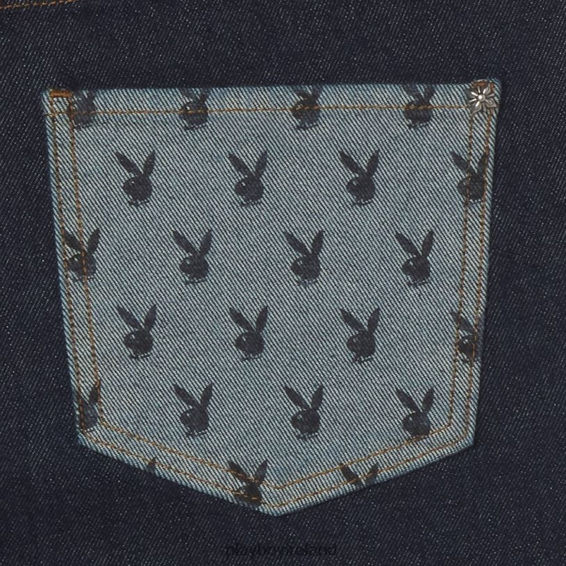 Playboy x John Richmond Men Denim Pants HBFB534 Clothing Dark Blue