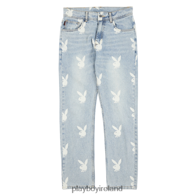 Playboy x Pleasures Men Scatter Denim Pants HBFB538 Clothing Blue