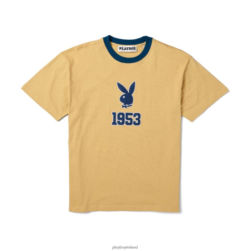 Playboy Men 1953 Short Sleeve T-Shirt HBFB292 Clothing Mustard