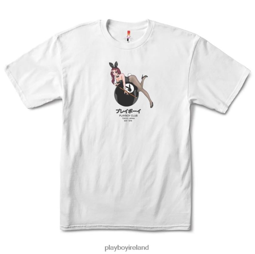 Playboy Men 8-Ball Tokyo Club T-Shirt HBFB40 Clothing White