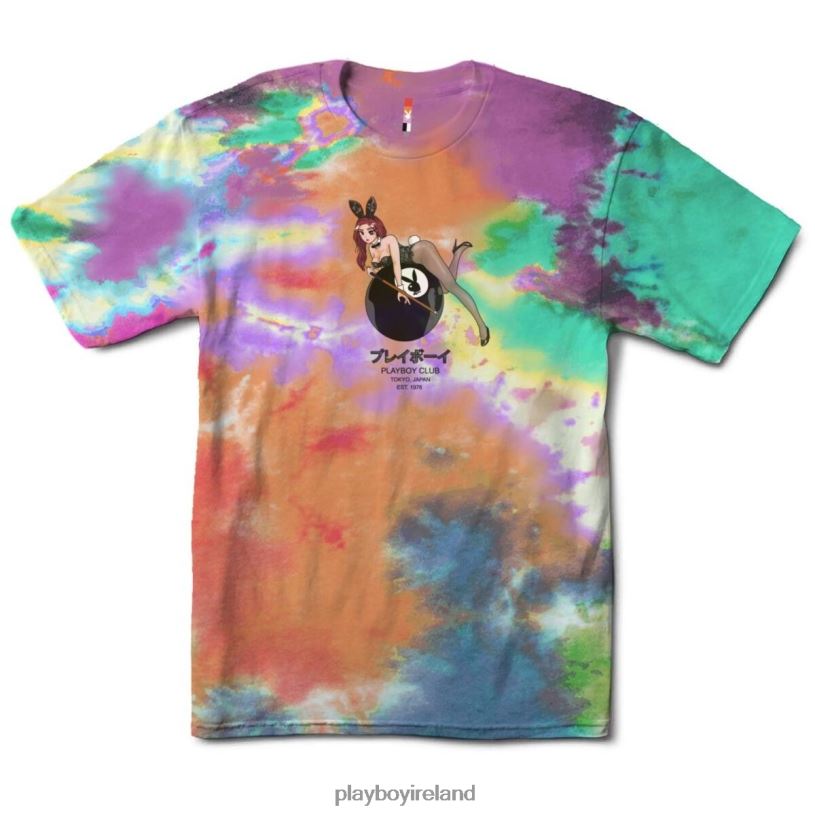 Playboy Men 8-Ball Tokyo Club T-Shirt Tie Dye HBFB99 Clothing Original
