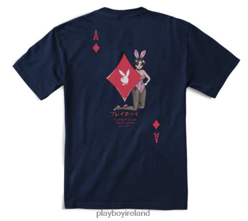 Playboy Men Ace of Diamonds T-Shirt HBFB211 Clothing Navy