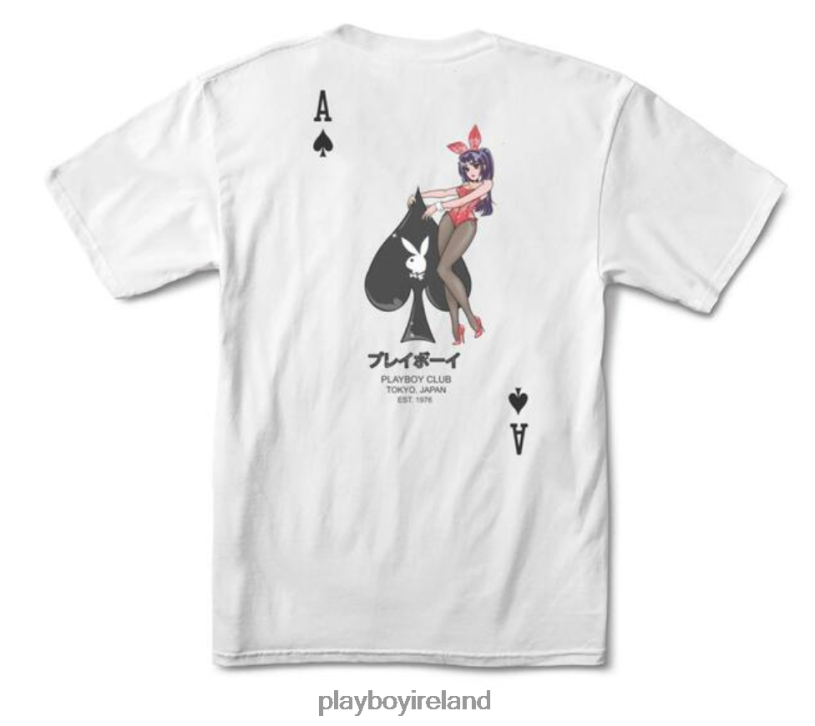 Playboy Men Ace of Spades 2.0 T-Shirt HBFB44 Clothing White