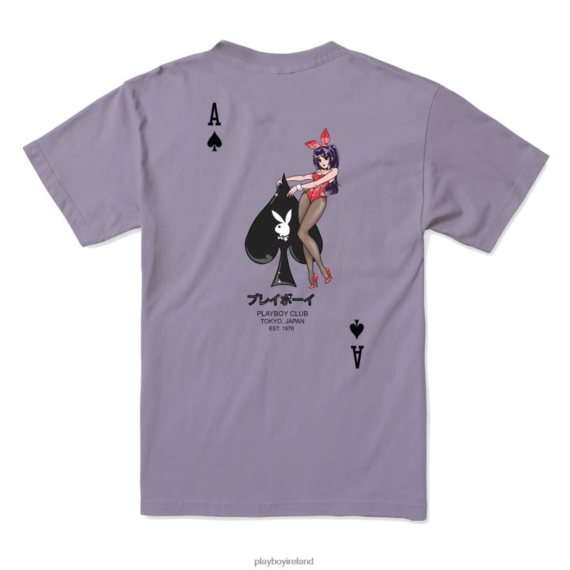 Playboy Men Ace of Spades 2.0 T-Shirt HBFB45 Clothing Lavender