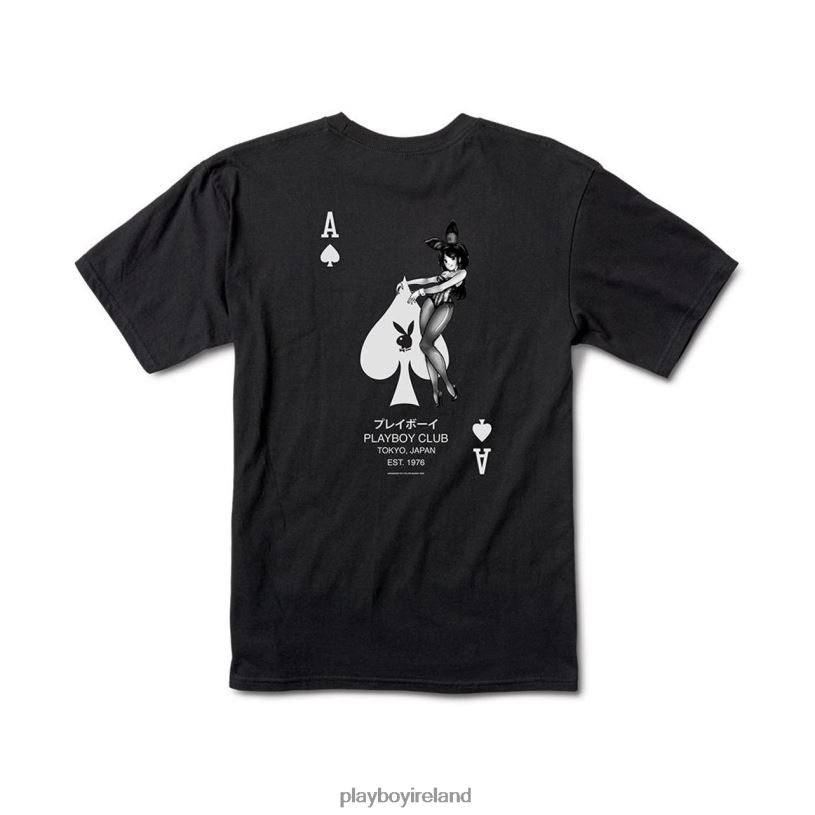 Playboy Men Ace of Spades T-Shirt HBFB1 Clothing Black