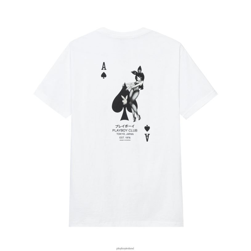 Playboy Men Ace of Spades T-Shirt HBFB2 Clothing White
