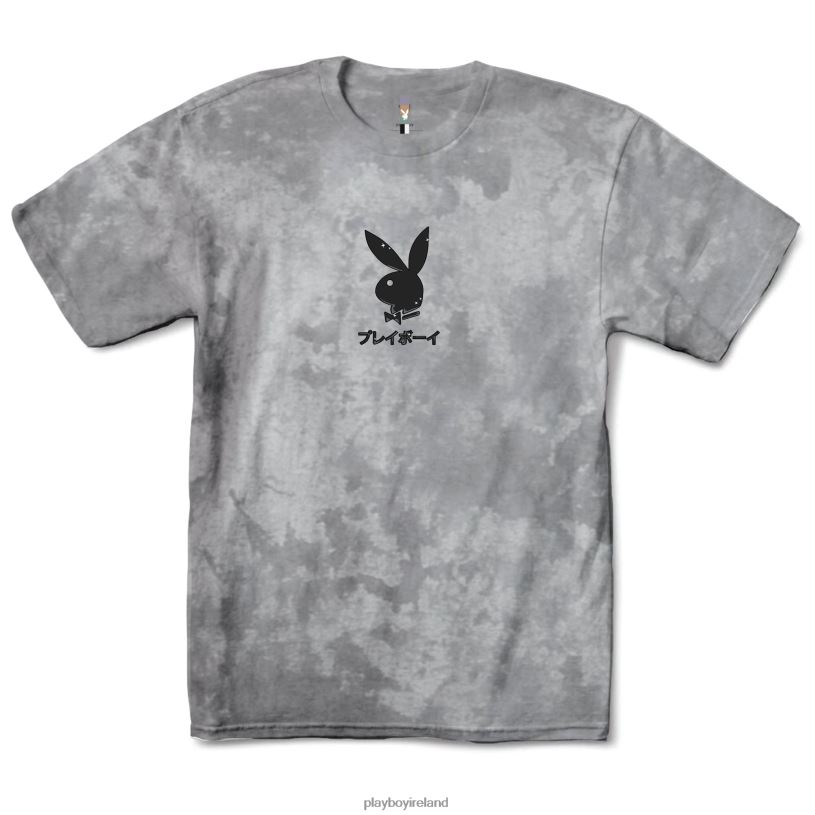 Playboy Men Ace of Spades T-Shirt Tie-Dye HBFB15 Clothing Greyscale